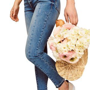 WARPED and WEFT WORLD Women's CDG Paris Cigarette Hem Ankle Jean in Sandrine 25